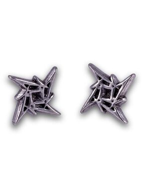 Metallica Licensed Ninja Star Post Earrings Silver toned